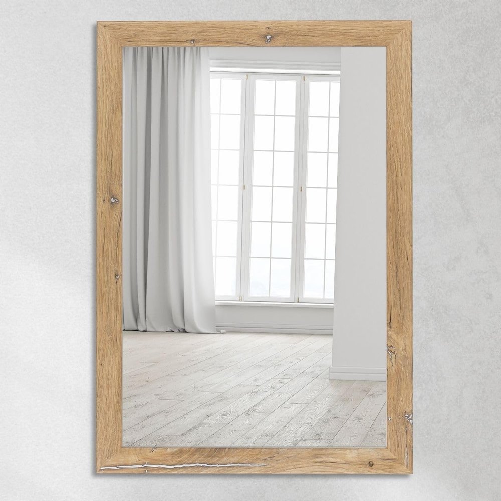 CLAMARO Neo Collage Wall Mirror 45 x 90 cm, Vintage Silver Oak
