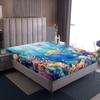 Homewish Ocean Kids’ Fitted Sheet, Watercolor Octopus & Sea Turtle, 160 x 200 cm view 1