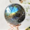 Natural Labradorite Crystal Ball, Blue Gemstone Desk Ornament, 5–5.5 cm view 2