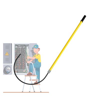 Commercial Insulated High-Voltage Rescue Hook, Portable 10 kV/35 kV/110 kV/220 kV Fiberglass Rescue Pole, Yellow, 1.8 m/5.9 ft