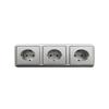 N&L 3 Outlets in 3-Gang Frame, Flush-Mount, FINESSE, Matte Silver view 1