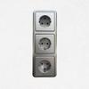 N&L 3 Outlets in 3-Gang Frame, Flush-Mount, FINESSE, Matte Silver view 2