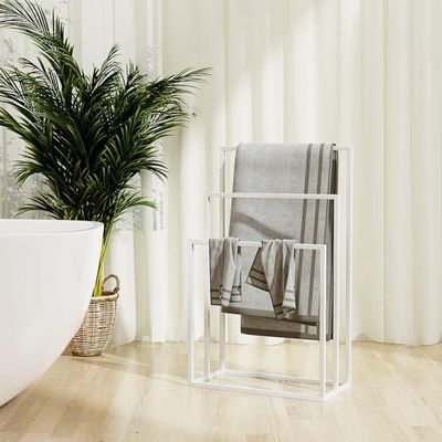 Freestanding Towel Rack, White, 48 x 24 x 79 cm
