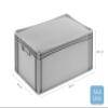 Storage Box with Lid, Euro Crate, Closed, 60 x 40 x 28.3 cm view 2