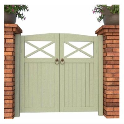 SKINPA Solid-Wood Two-Way Swing Gate, Rustic Carbonized Garden Gate, Half-Height, Freestanding, Custom Size 90 × 150 cm (110 × 80 cm)