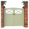 SKINPA Solid-Wood Two-Way Swing Gate, Rustic Carbonized Garden Gate, Half-Height, Freestanding, Custom Size 90 × 150 cm (110 × 80 cm) view 1