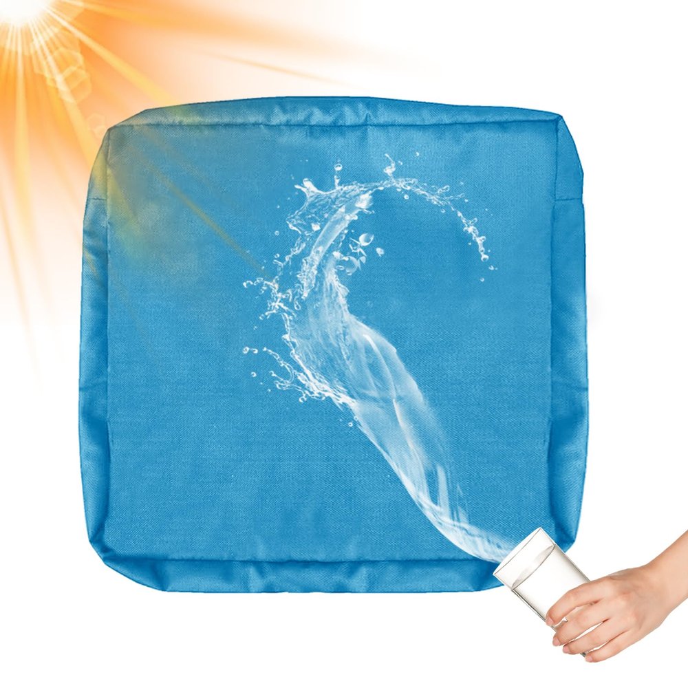 KYJSW Waterproof Outdoor Seat Cushion Cover for Rattan Chair, Lake Blue, 40 x 40 x 5 cm