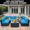 KYJSW Waterproof Outdoor Seat Cushion Cover for Rattan Chair, Lake Blue, 40 x 40 x 5 cm view 2