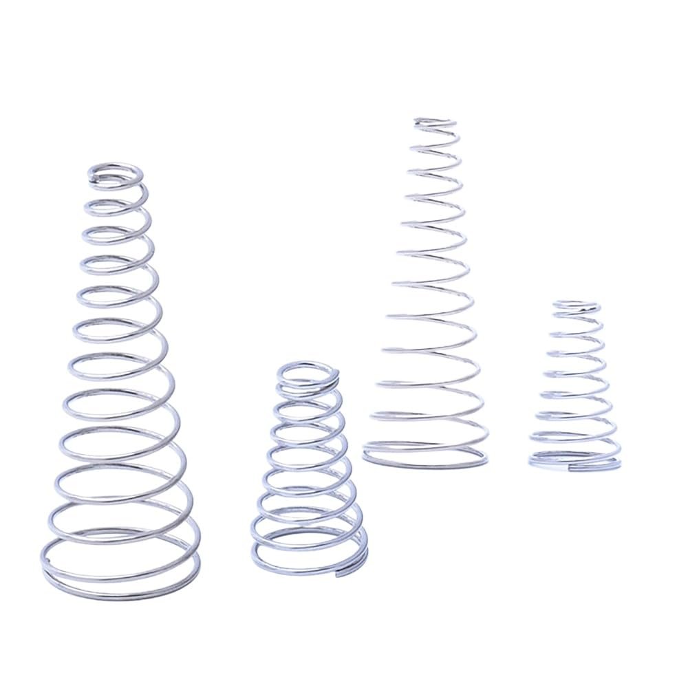 Conical Compression Spring, Stainless Steel Wire, Diameter 0.4–2 mm (1.1 x 12/22 x 26–6)
