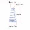 Conical Compression Spring, Stainless Steel Wire, Diameter 0.4–2 mm (1.1 x 12/22 x 26–6) view 3