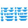 ABOOFAN 2-Pack Auto Dent Puller Kit, Blue Plastic, 15 Pieces Each view 1