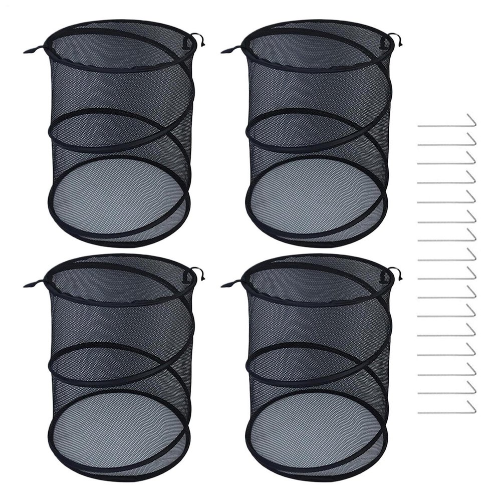 4-Pack Foldable Plant Protection Nets with Ground Stakes