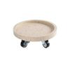 FUHAI-666 Round Plant Saucer with Drip Tray and Wheels, Resin Plant Pot Holder (Beige, Medium) view 1