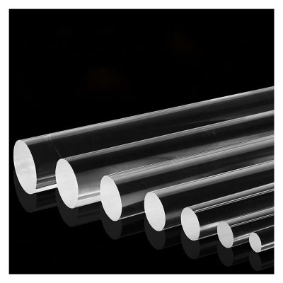 2-Piece Clear Acrylic Round Rod Set, 2540 mm Diameter, 500 mm Length (35 mm)