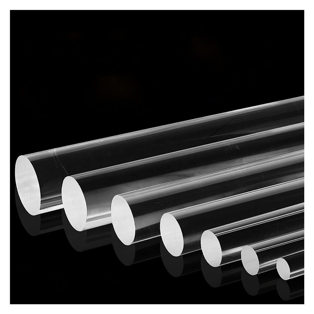 2-Piece Clear Acrylic Round Rod Set, 2540 mm Diameter, 500 mm Length (35 mm)