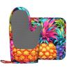 Pineapple Oven Mitts and Pot Holders, Extra-Long Non-Slip Silicone Gloves, 2-Piece Set view 3