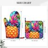 Pineapple Oven Mitts and Pot Holders, Extra-Long Non-Slip Silicone Gloves, 2-Piece Set view 4