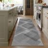 Siunwdiy Gray Runner Rug 24 x 79 in, Non-Slip Washable Minimalist Hallway and Kitchen Runner view 3