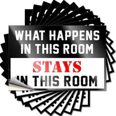 Car Stickers, “What Happens in This Room Stays in This Room” Design, Funny, 10-Pack, Car Accessory (6 x 9 cm)