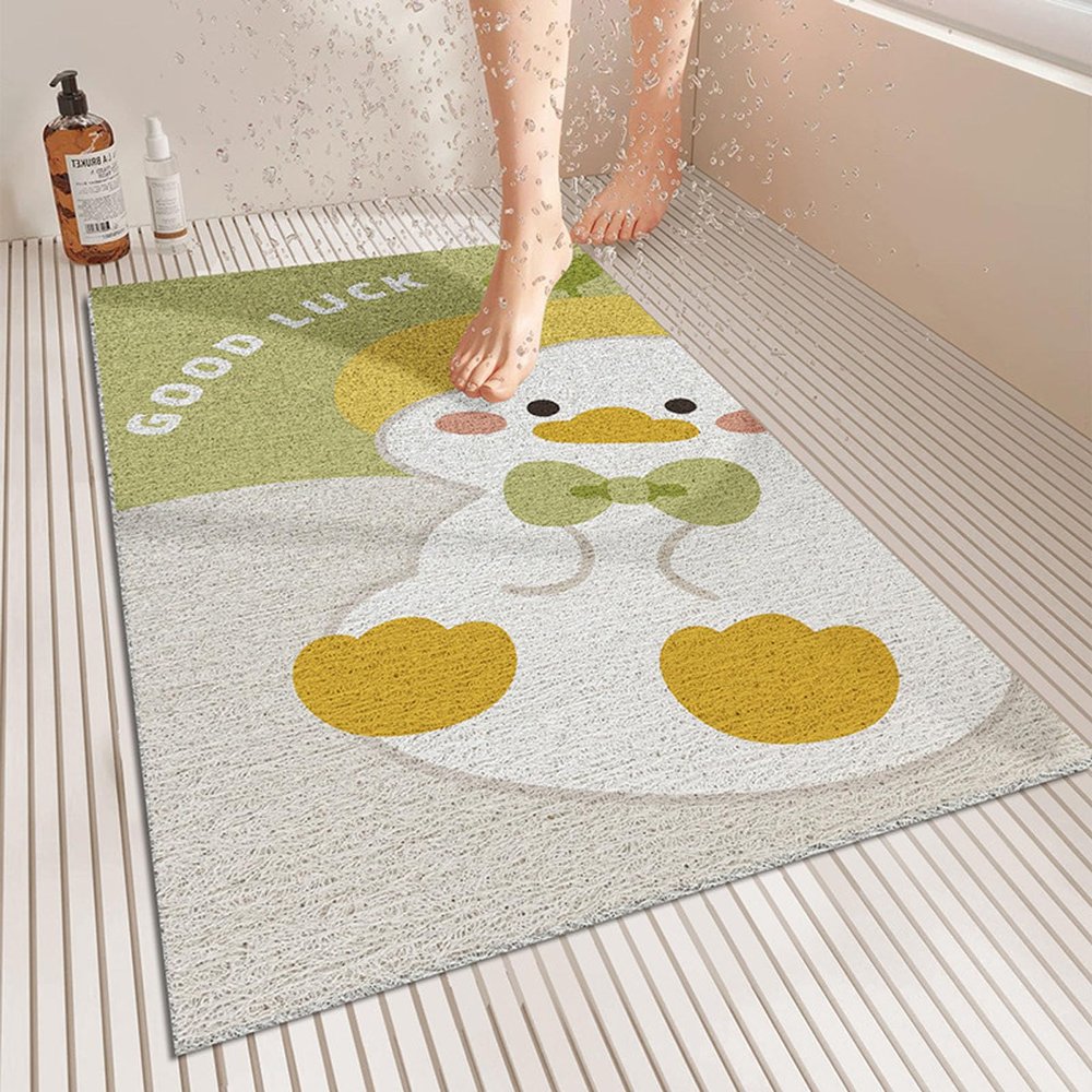Pevfeciy Non-Slip Shower Mat 90 x 90 cm, PVC Loofah Mat with Drainage Holes
