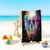Skull Beach Towel, Microfiber, Halloween Design, 90 x 180 cm view 4