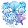 Snowflake Foil Balloons, 18-Piece Blue Balloon Set for Birthday Party Decorations view 1