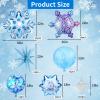 Snowflake Foil Balloons, 18-Piece Blue Balloon Set for Birthday Party Decorations view 2