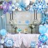 Snowflake Foil Balloons, 18-Piece Blue Balloon Set for Birthday Party Decorations view 4