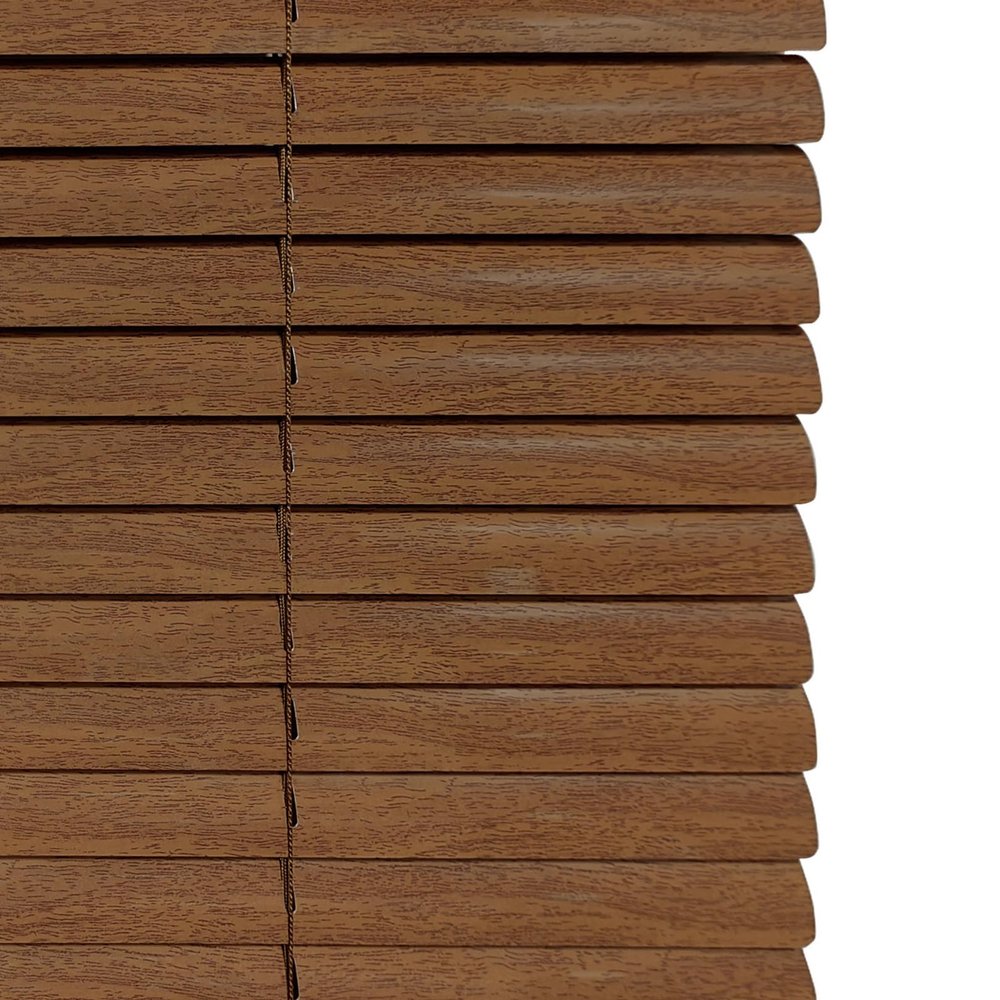 Customizable Brown Wood-Look Aluminum Venetian Blind, 145 × 210 cm
