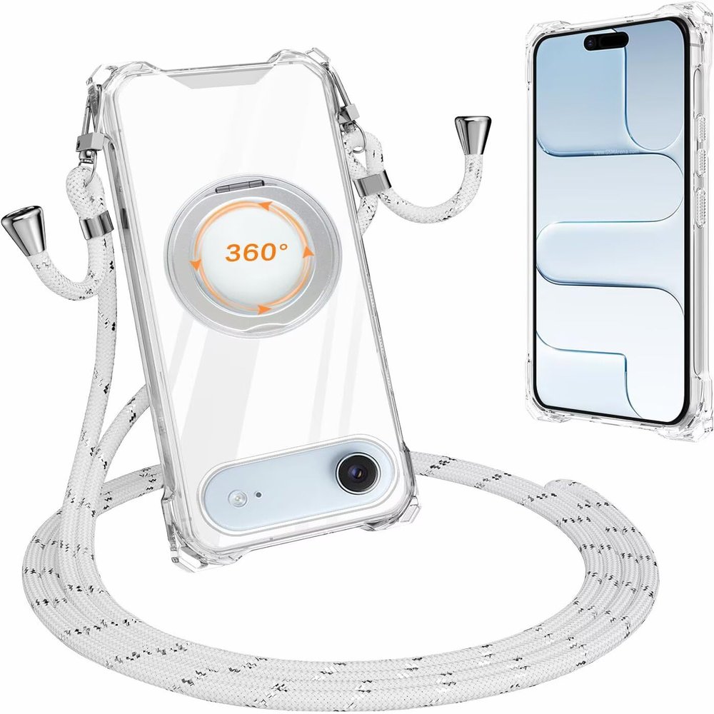 xinyunew 360° Rotating Ring Case with Lanyard for iPhone 17 Air, MagSafe Compatible