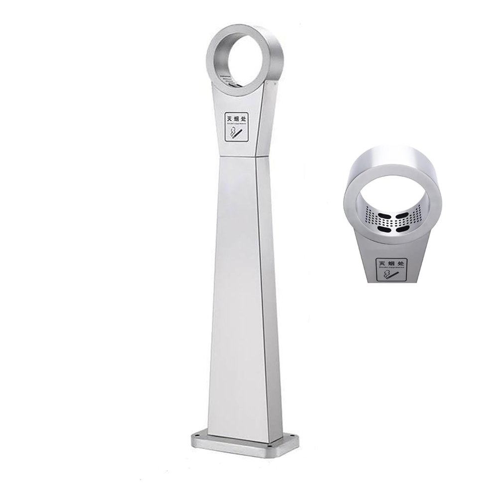 Outdoor Standing Ashtray, Stainless Steel, Freestanding