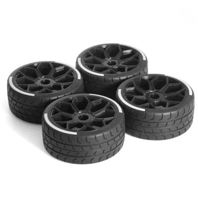 JVRWSC RC Car Tires and Wheels Compatible with Arrma Infraction, Felony and Limitless 1/7, Black Rubber, 102 × 42 mm, 17 mm Hex