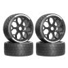 JVRWSC RC Car Tires and Wheels Compatible with Arrma Infraction, Felony and Limitless 1/7, Black Rubber, 102 × 42 mm, 17 mm Hex view 2