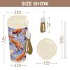 OWFKAY Insulated Stainless Steel Tumbler with Flip Straw Lid, Leakproof, Reusable, Fox Floral Pattern view 2