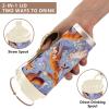 OWFKAY Insulated Stainless Steel Tumbler with Flip Straw Lid, Leakproof, Reusable, Fox Floral Pattern view 4