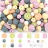 100 Flower-Shaped Silicone Beads, Green Daisy Silicone Beads view 1