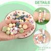 100 Flower-Shaped Silicone Beads, Green Daisy Silicone Beads view 4