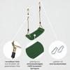 h2i Plastic Swing Seat 430 x 165 x 85 mm | 2.0 m PP Ropes & Metal Carabiners | For Private Outdoor Use | Dark Green view 3