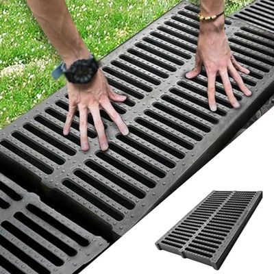 Square Polymer Plastic Drain Cover, Cut-to-Size Grate for Outdoor Drainage
