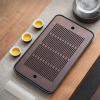 UZAMIRLEX Small Rectangular Tea Serving Tray, 3 Styles, Black (Brown02) view 3