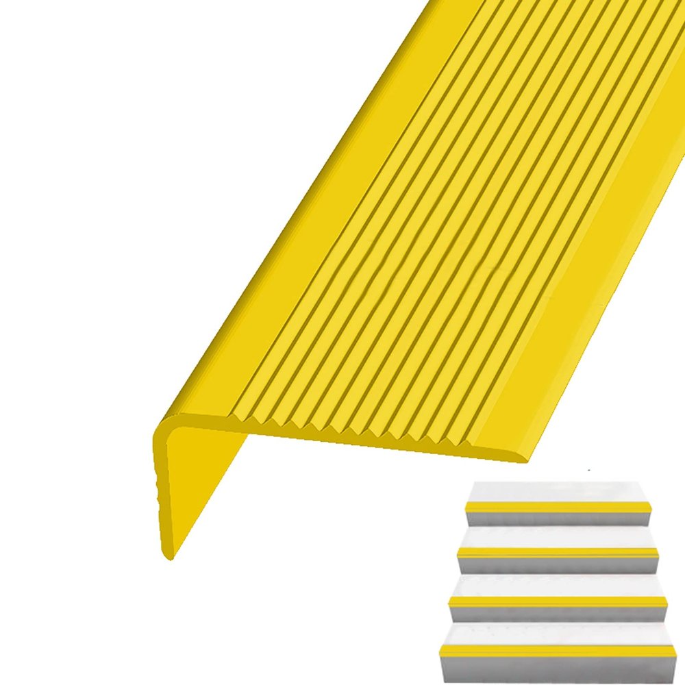Non-Slip Rubber Stair Mats, Waterproof PVC Edge Protectors, 3 x 7 cm