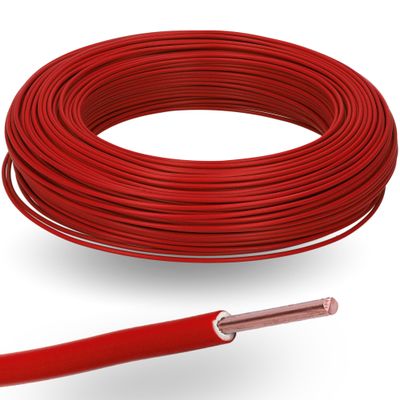 Kalitec 10 m H07V-U 1x2.5 mm² Red – Rigid PVC Single-Core Copper Wire