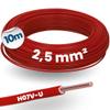 Kalitec 10 m H07V-U 1x2.5 mm² Red – Rigid PVC Single-Core Copper Wire view 2