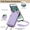 MBSLFY Protective Wallet Case for Samsung Galaxy A53 5G with Adjustable Neck Strap, Purple view 4