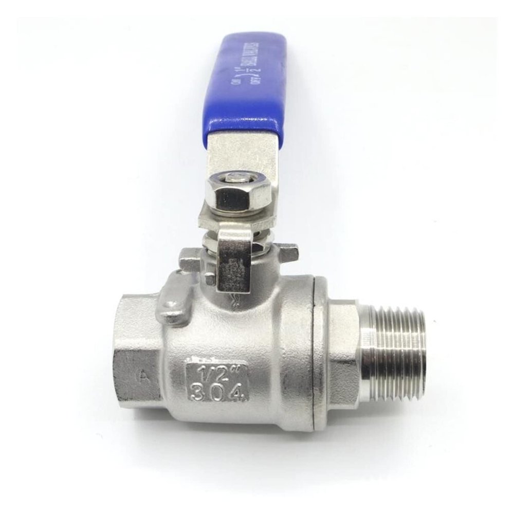 NVSFZGIYG 2-Inch BSPT Female-to-Male Full-Port Ball Valve Controller, 304 Stainless Steel