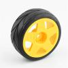 JVRWSC RC Car Tires and Wheels Compatible with Tamiya TT-01, TT-01E, TT-02, TT-02B, TA06 and PTG-2, 1/10 RC Racing Car Upgrade Parts, 4-Pack, 65 mm, 12 mm Hex, Yellow view 2