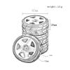 JVRWSC RC Car Tires and Wheels Compatible with Tamiya TT-01, TT-01E, TT-02, TT-02B, TA06 and PTG-2, 1/10 RC Racing Car Upgrade Parts, 4-Pack, 65 mm, 12 mm Hex, Yellow view 3