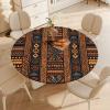 NWTRJ Round Waterproof Stretch Tablecloth, Traditional African Design view 4