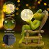FUFRE Solar Frog Garden Decor, LED Solar Statue with 8–10 Hour Illumination view 2