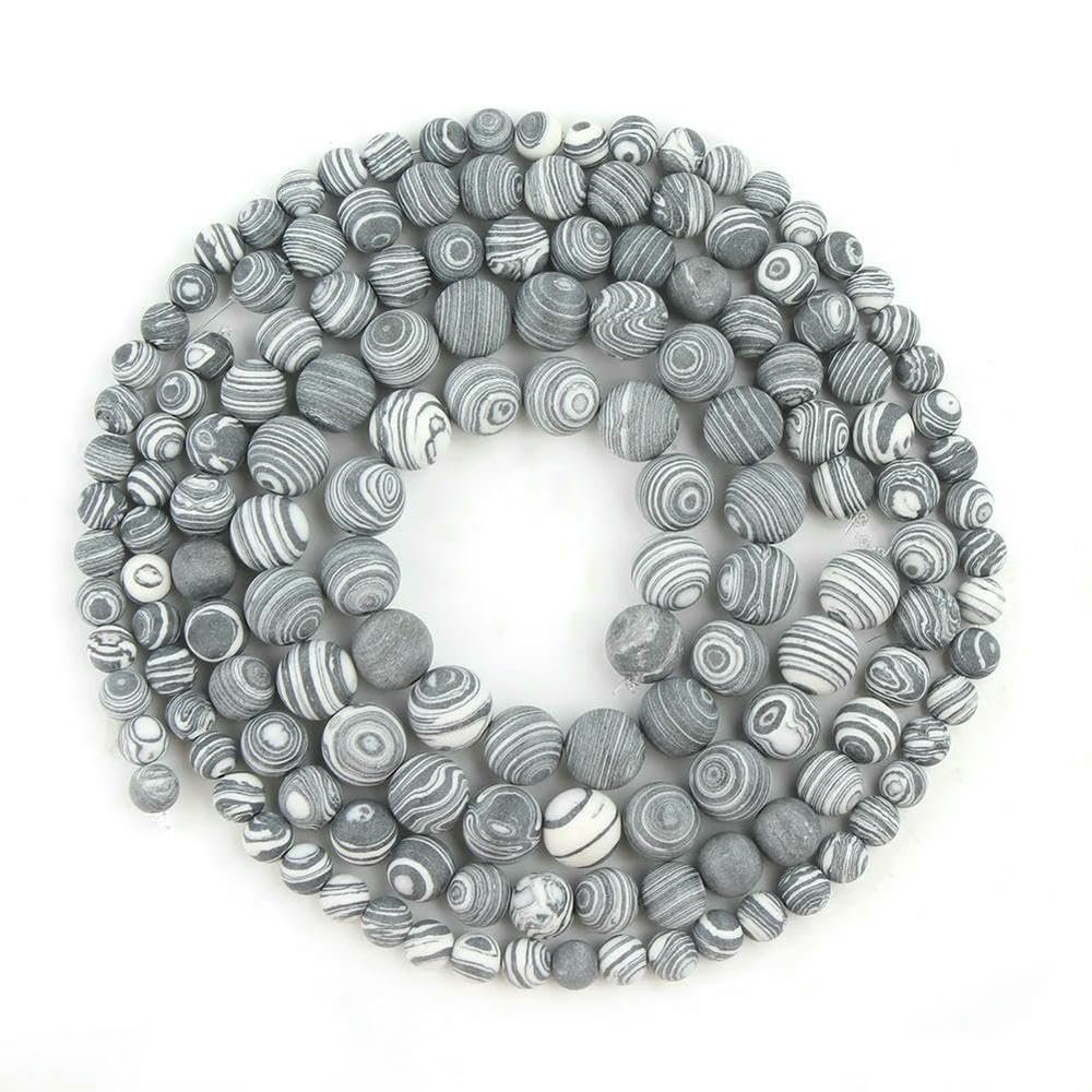 SIHAOYY Matte Polished Onyx, Jasper & Aventurine Natural Stone Beads, Round, 38.1 cm